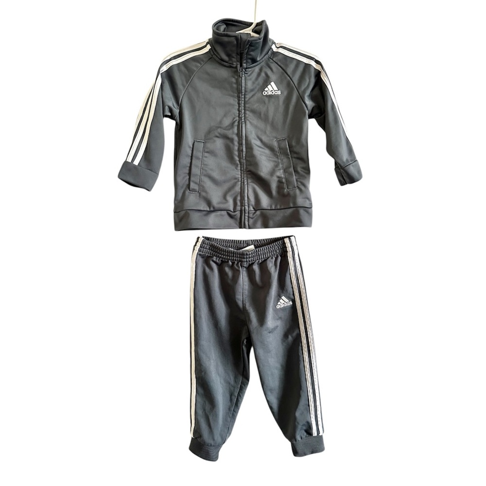 Adidas Toddler Track Suit Outfit Set Grey Size 18 months
